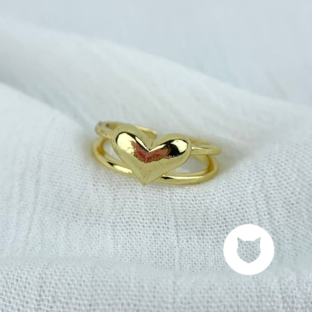 ANILLO DE BA�O DE ORO CORAZ�N AN3455G32