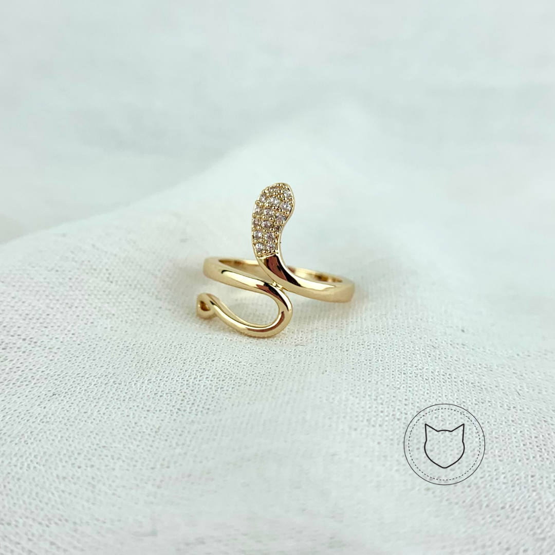 ANILLO DE BAÑO DE ORO Y CRISTALES TALLA 5 AN2284G32