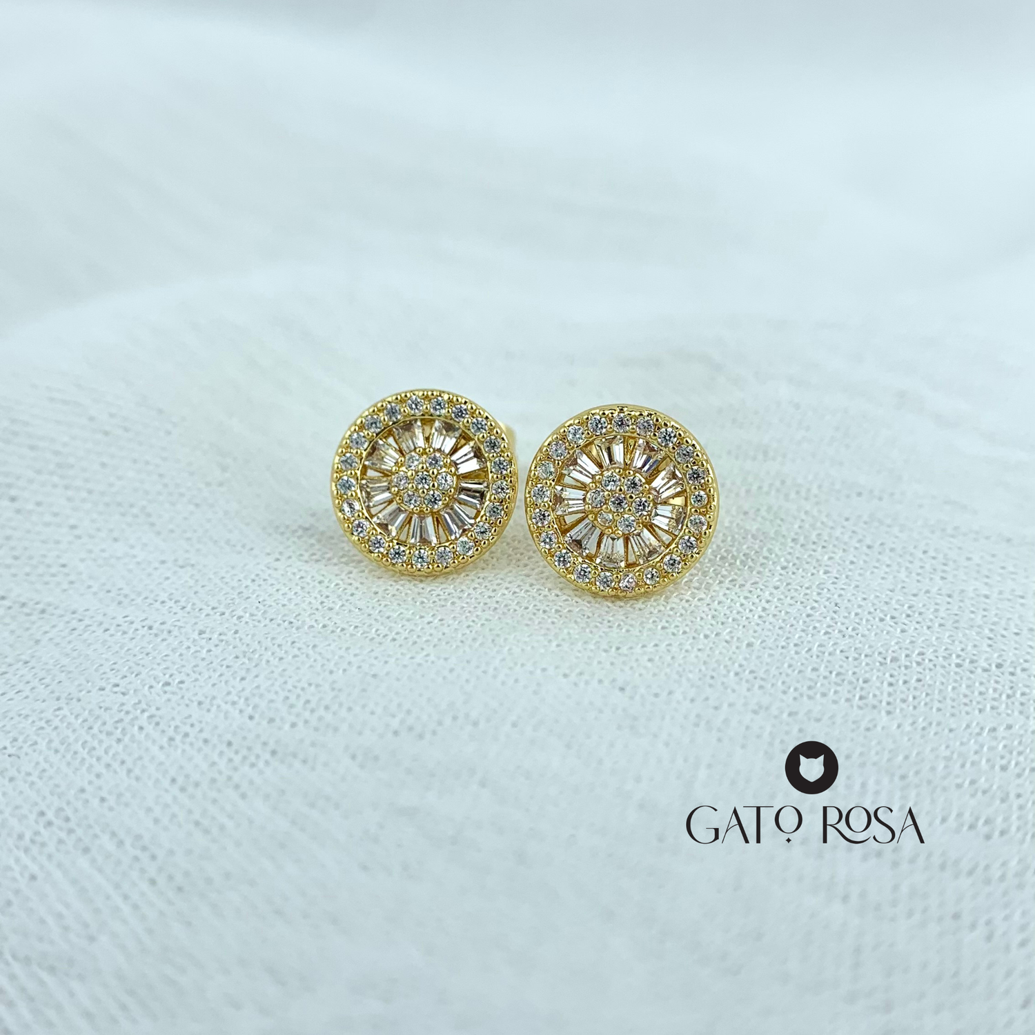 ARETES BAÑO DE ORO RUEDAS DE CRISTALES AR2463G28
