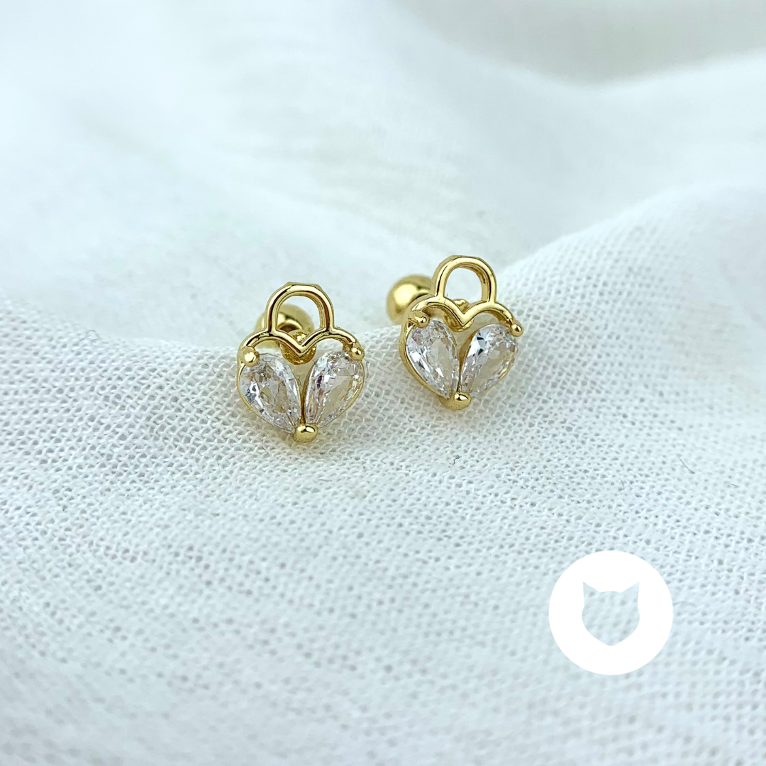 ARETES DE BAÑO DE ORO Y CRISTALES AB0376G25