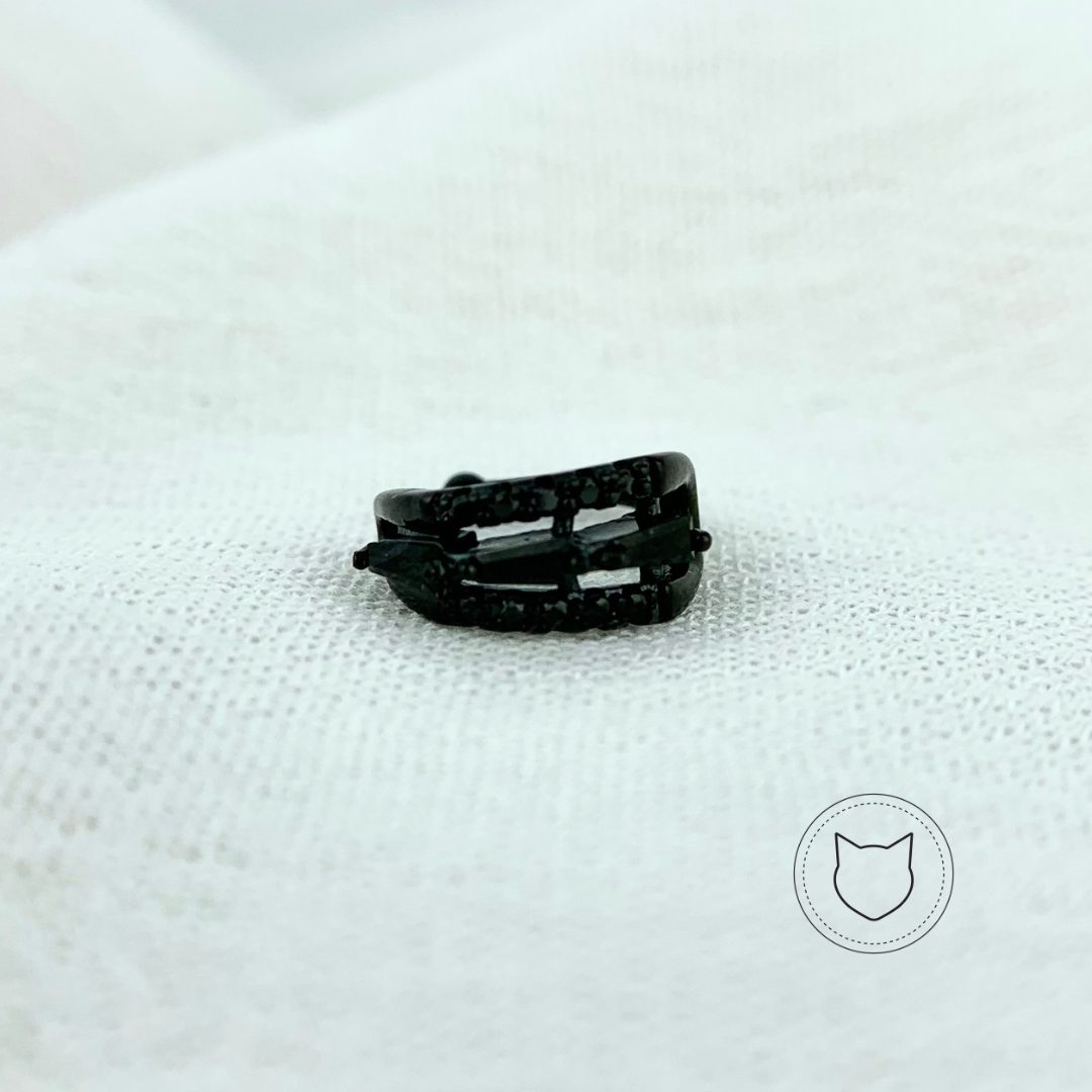 EARCUFF COVERGOLD NEGRO CON CRISTALES EA0344G30