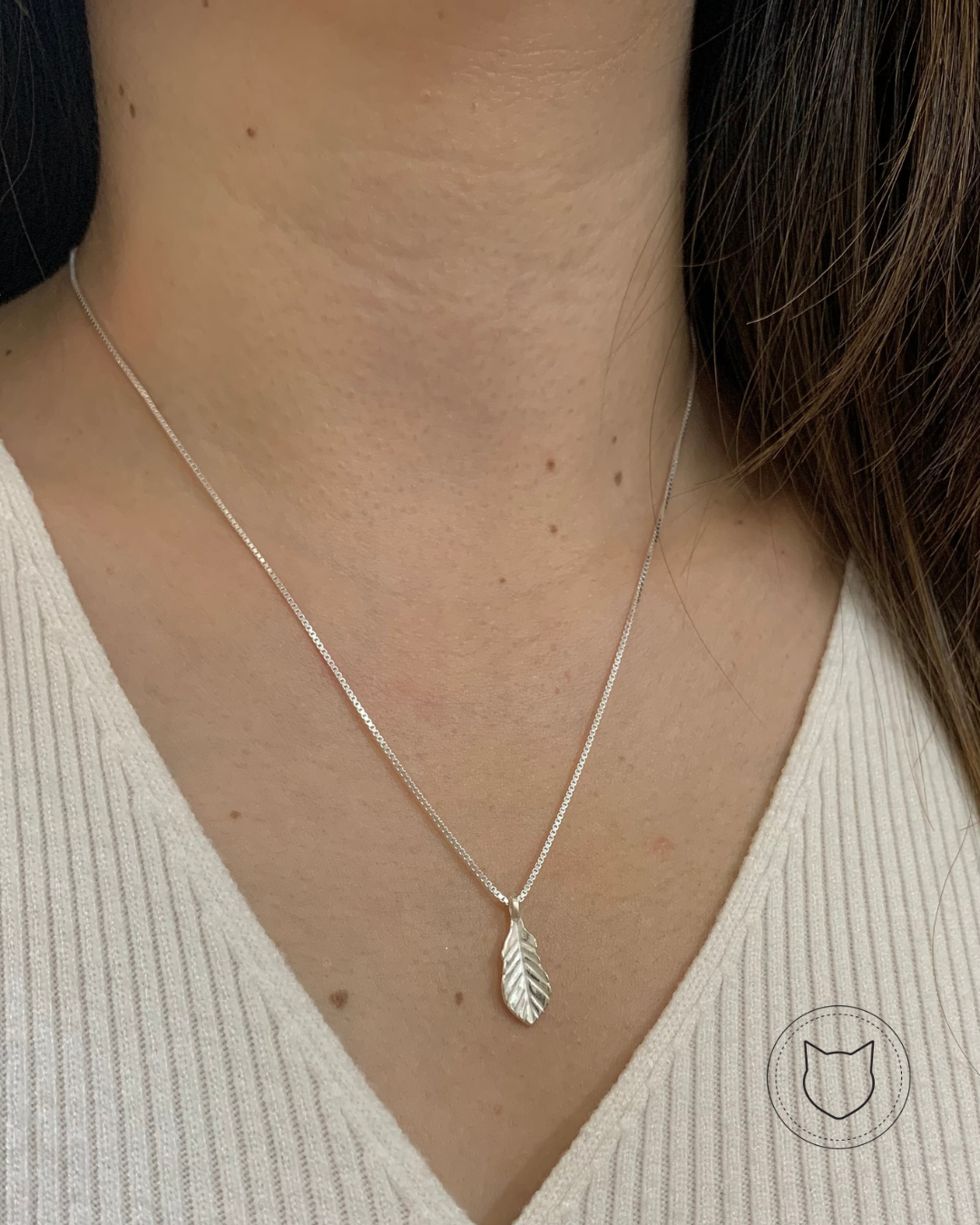 COLLAR DE HOJA DE PLATA 925 CO1352F35