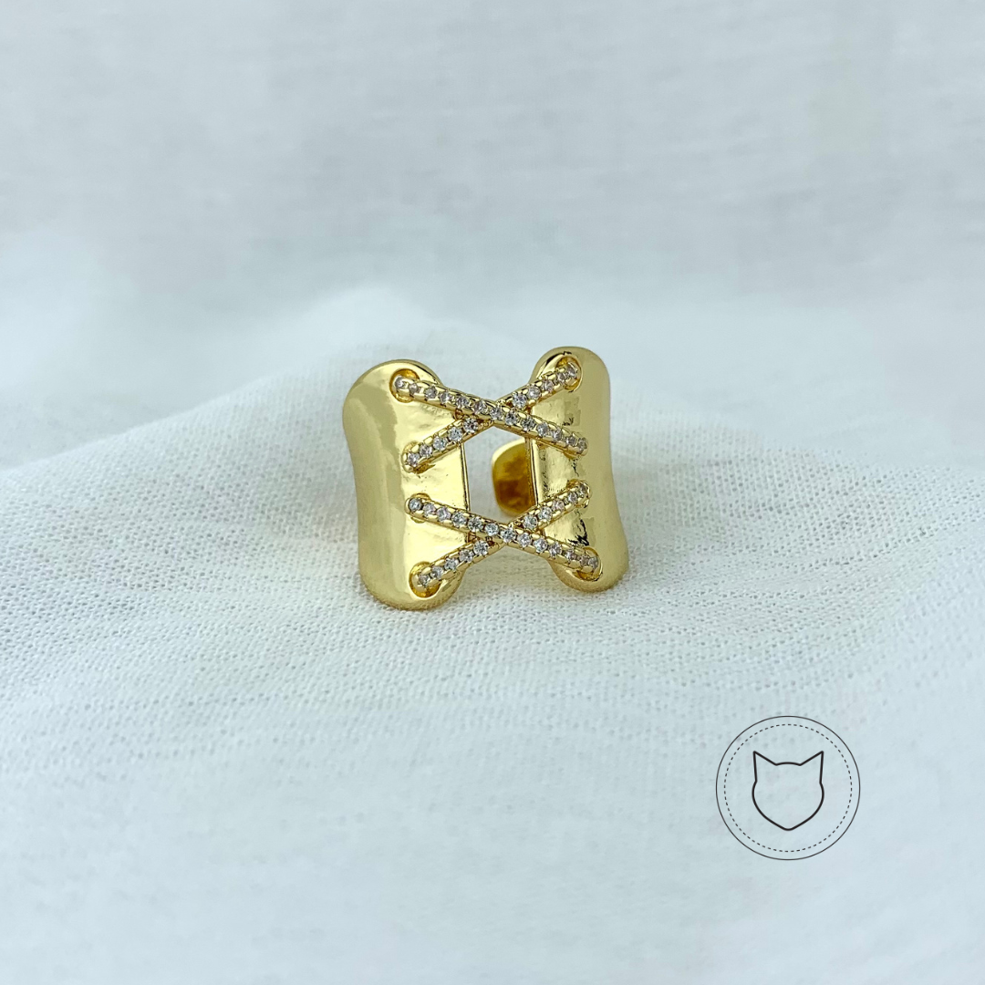 ANILLO DE BAÑO DE ORO Y CRISTALES AN2891G35