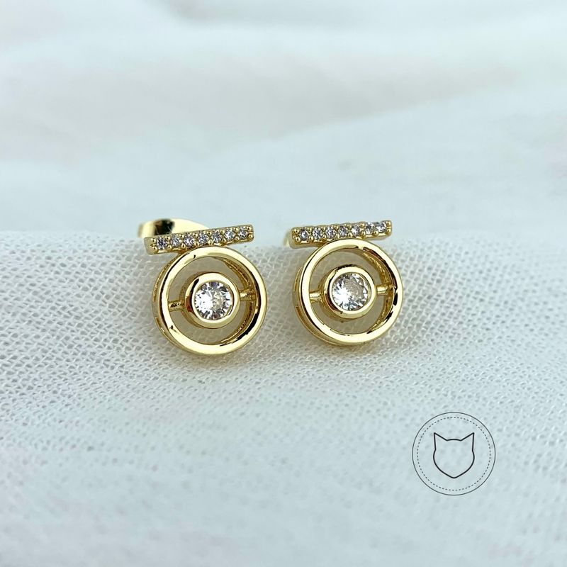 ​ARETES DE BAÑO DE ORO Y CRISTALES AR2383G30