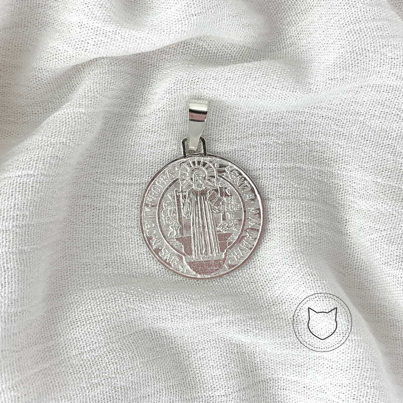 DIJE MEDALLA DE SAN BENITO DE PLATA 925 DI0288M38