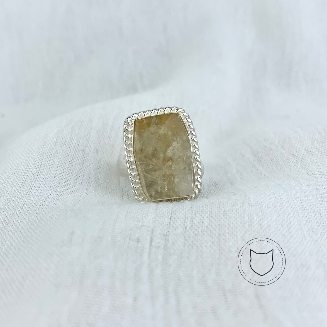 ANILLO DE PLATA 925 Y CUARZO RUTILADO TALLA AJUSTABLE AN2453M39