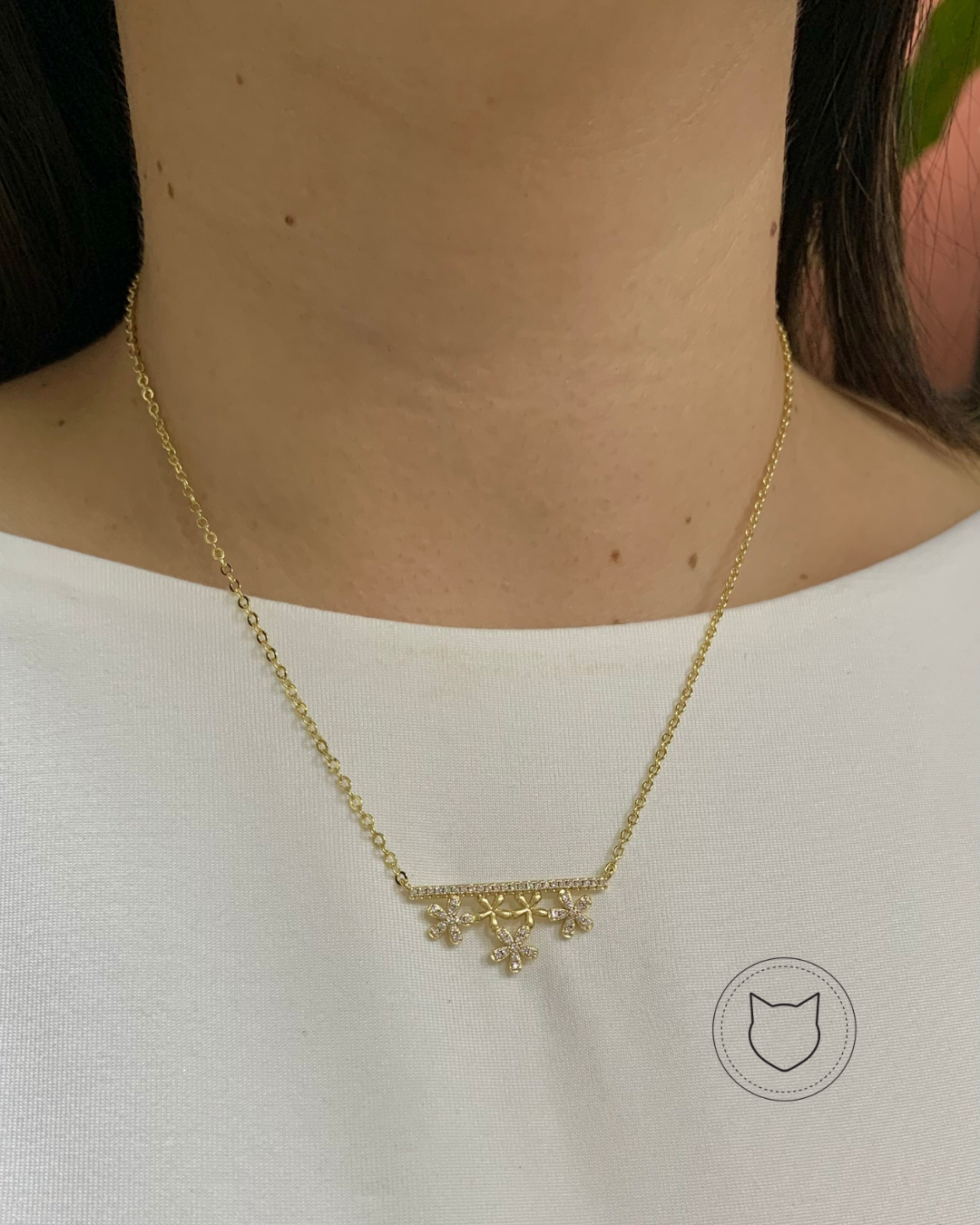 COLLAR DE BAÑO DE ORO Y CRISTALES CO1569G30