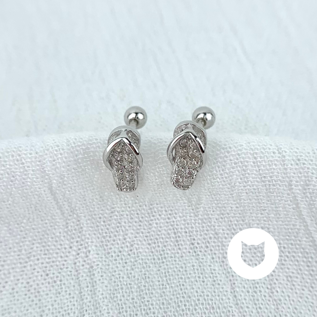 ARETES DE PLATA 925 RODINADA Y CRISTALES AB0413L25