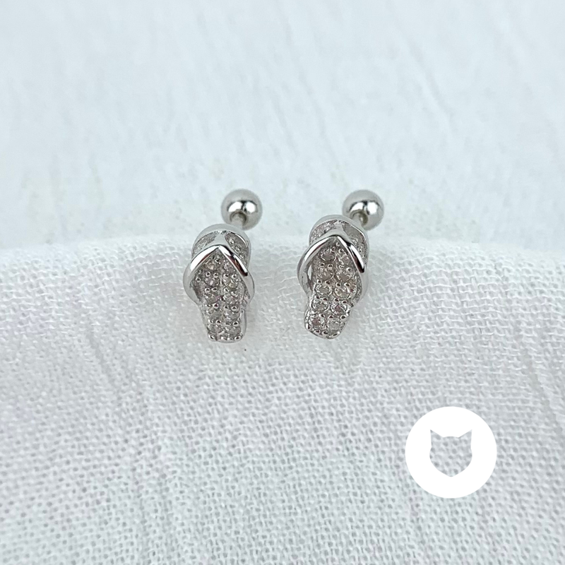 ARETES DE PLATA 925 RODINADA Y CRISTALES AB0413L25