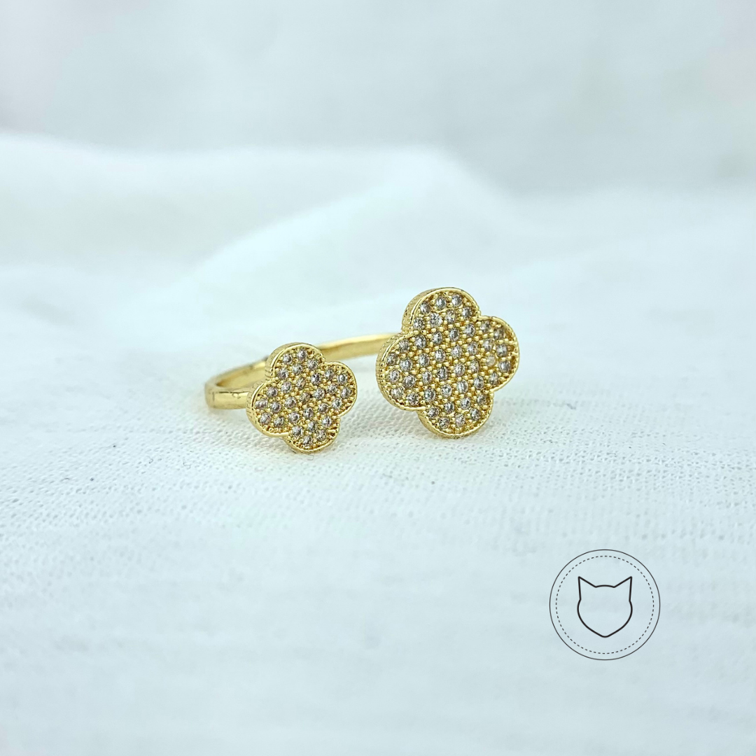 ANILLO DE BAÑO DE ORO Y CRISTALES TALLA 7 AN2678G37