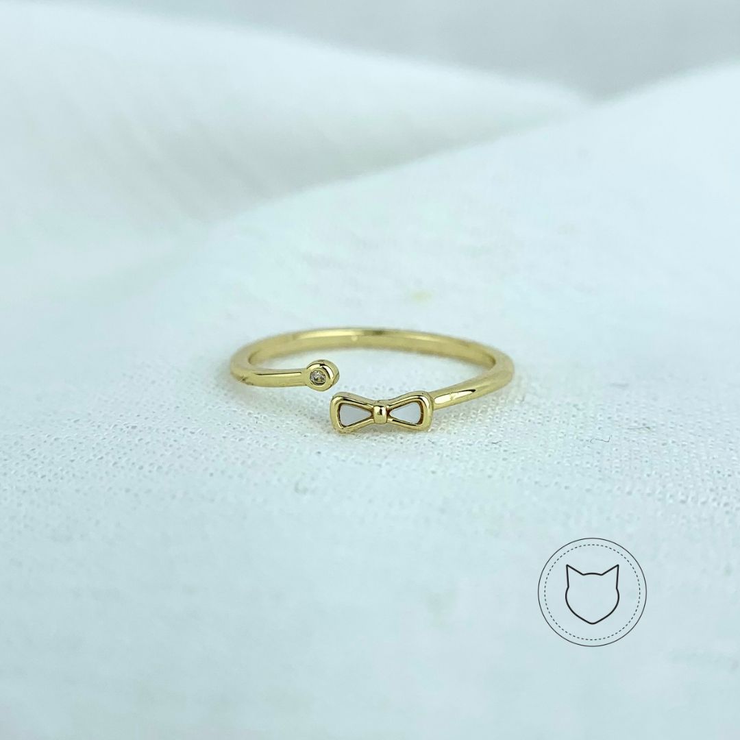 ANILLO DE BAÑO DE ORO Y CRISTAL TALLA AJUSTABLE AN3121G32