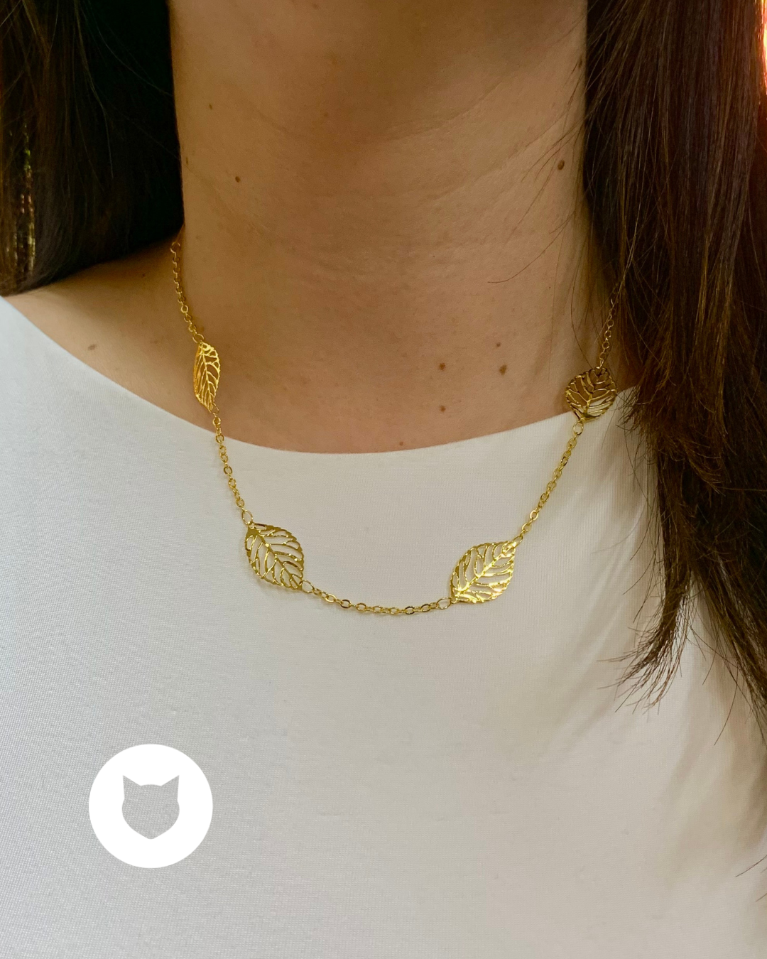 COLLAR DE HOJAS CON BAÑO DE ORO CO1636G35