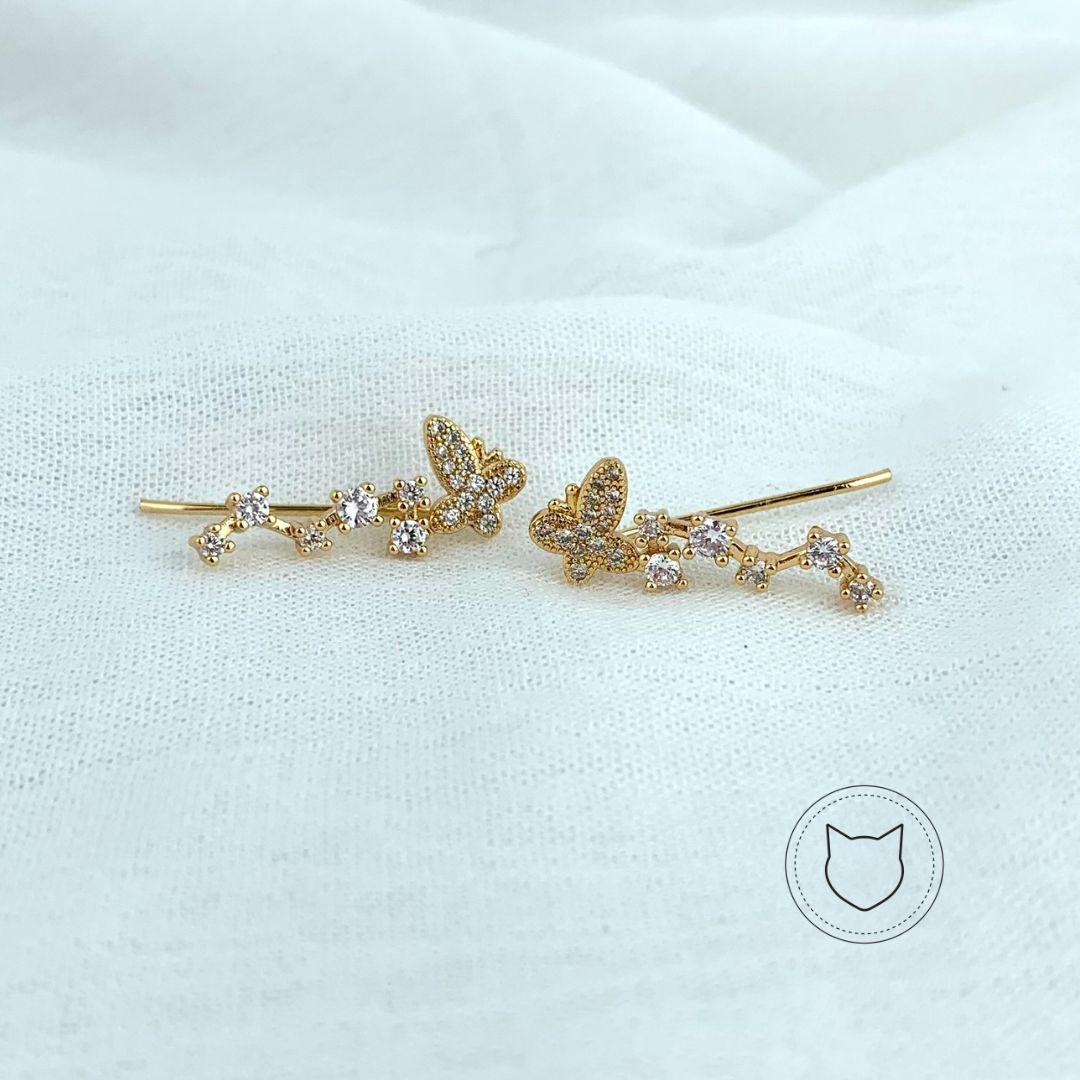​ARETES TREPADORES DE COVERGOLD Y CRISTALES AR2395G30