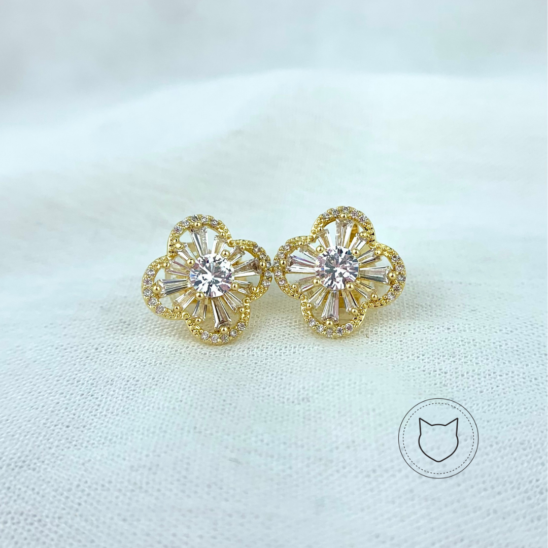 ARETES DE BAÑO DE ORO Y CRISTALES AR2203G30