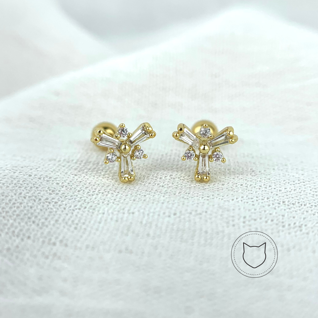 ARETES DE BAÑO DE ORO Y CRISTALES AB0227G31
