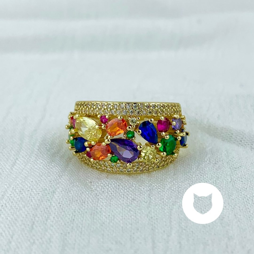 ANILLO DE BAÑO DE ORO Y CRISTALES AN3478G32