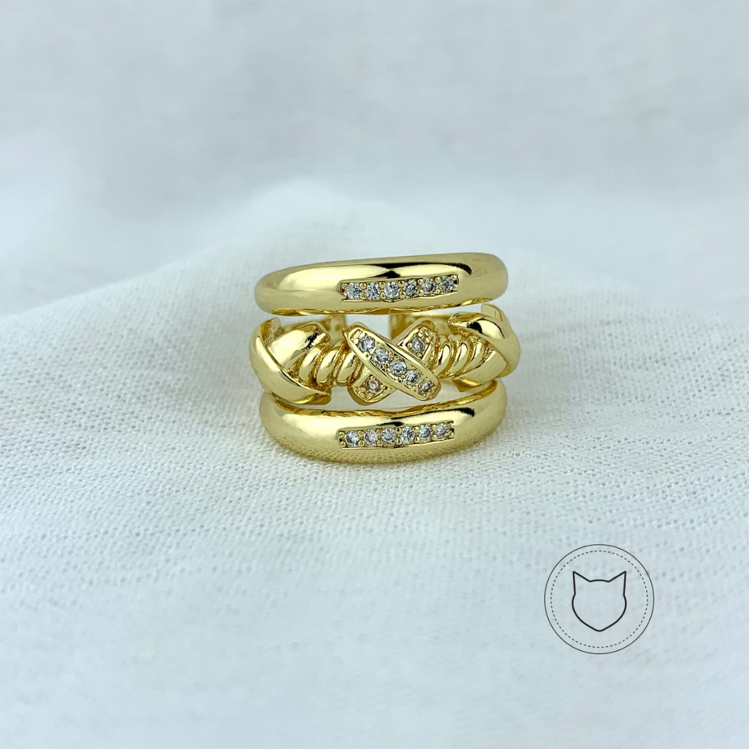 ANILLO DE BAÑO DE ORO Y CRISTALES AN2889G37