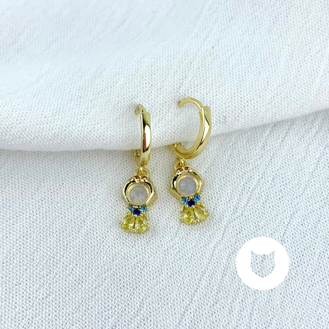 ARGOLLAS DE BAÑO DE ORO Y CRISTALES PRINCESA AG1470G30