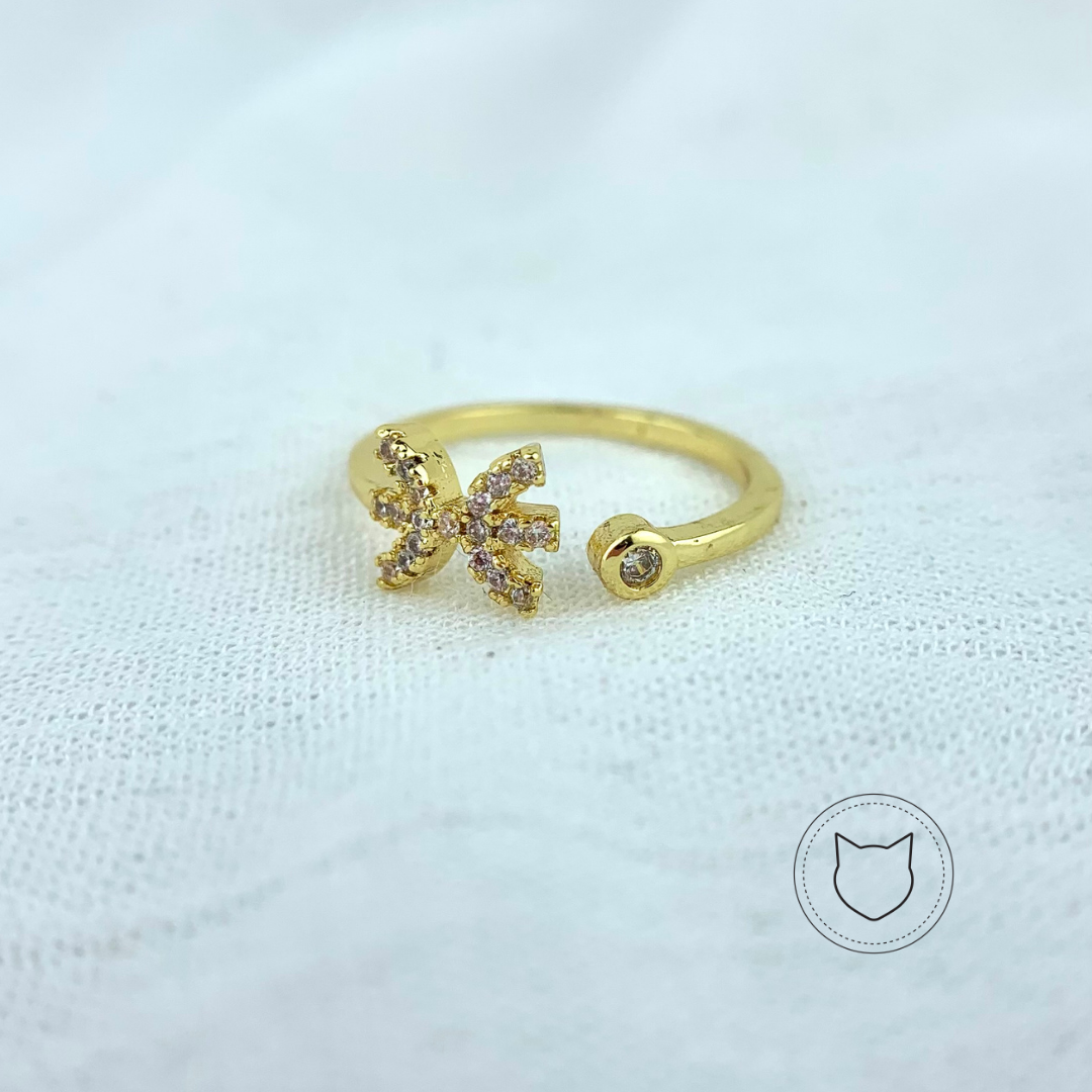 ANILLO DE BAÑO DE ORO Y CRISTALES TALLA 6 AN2740G37