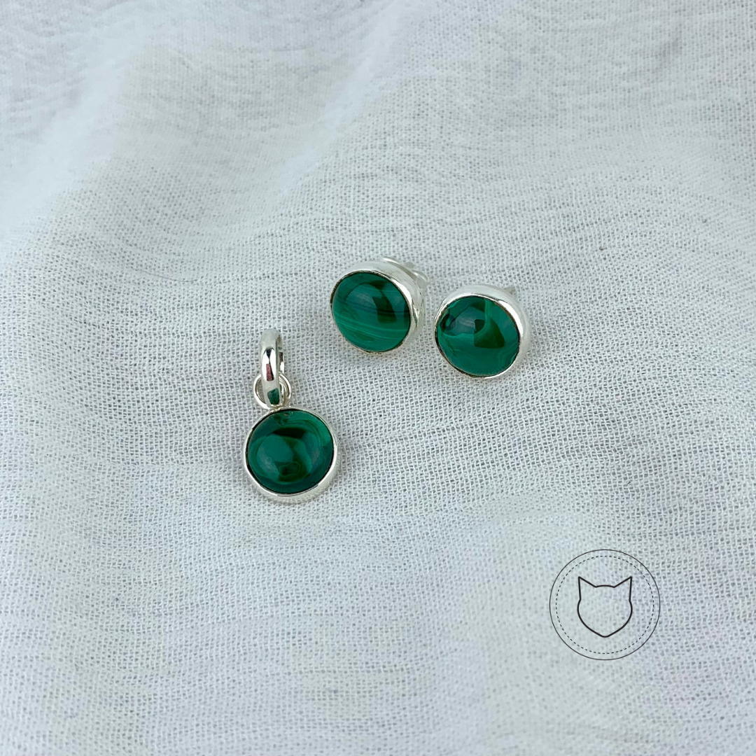 SET DE PLATA 925 Y MALAQUITA SE0959M40