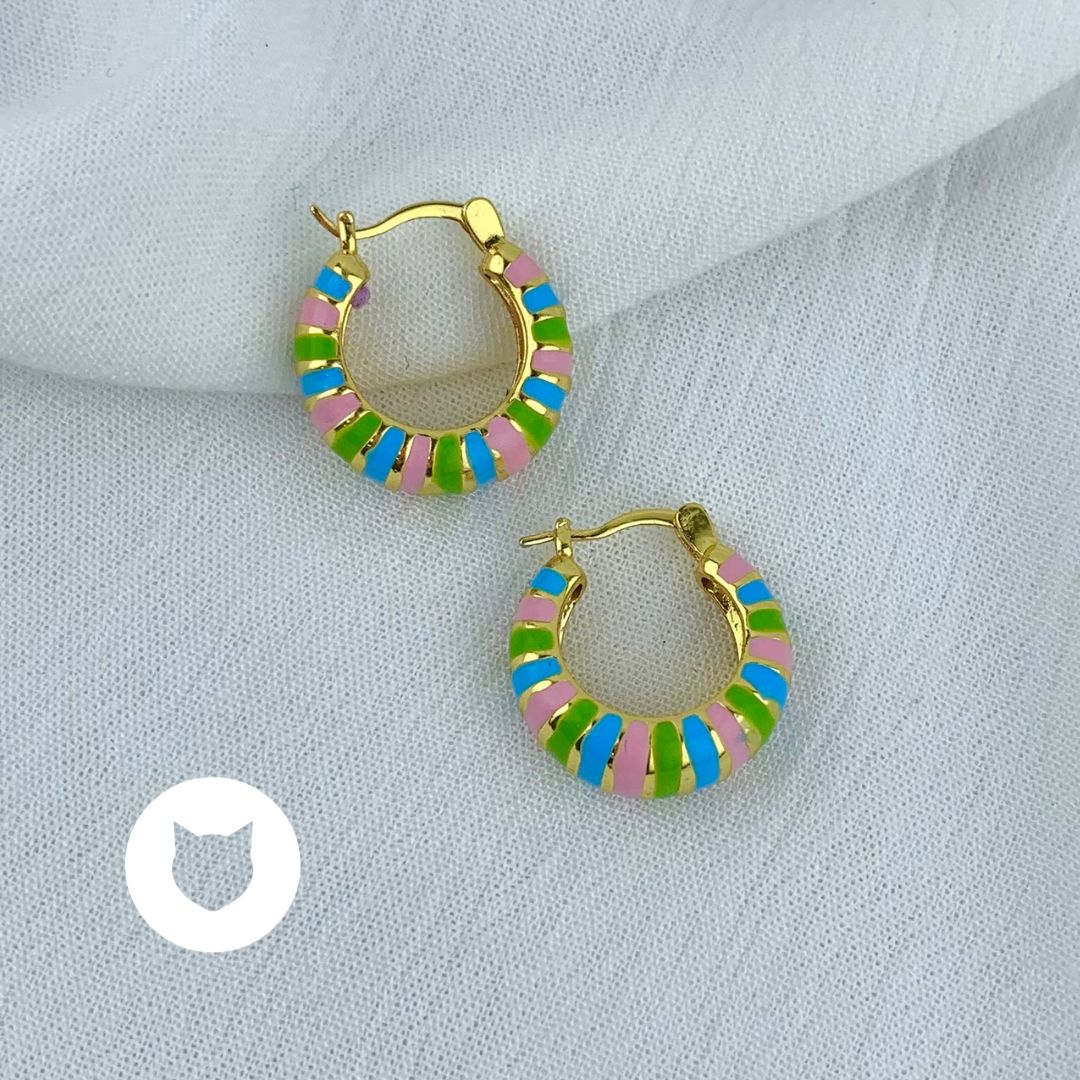 ARGOLLAS DE BRONCE CON BAÑO DE ORO AG1503G32