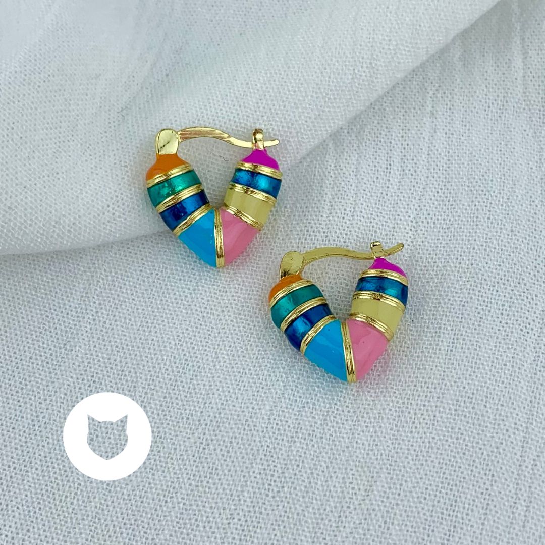 ARGOLLAS DE BRONCE CON BAÑO DE ORO AG1486G32