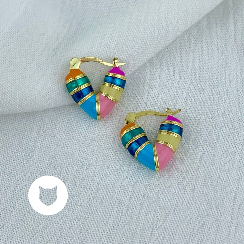 ARGOLLAS DE BRONCE CON BAÑO DE ORO AG1486G32
