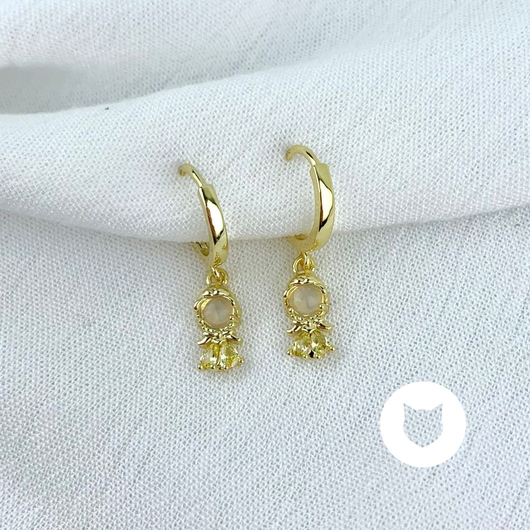 ARGOLLAS DE BAÑO DE ORO Y CRISTALES PRINCESA AG1471G30