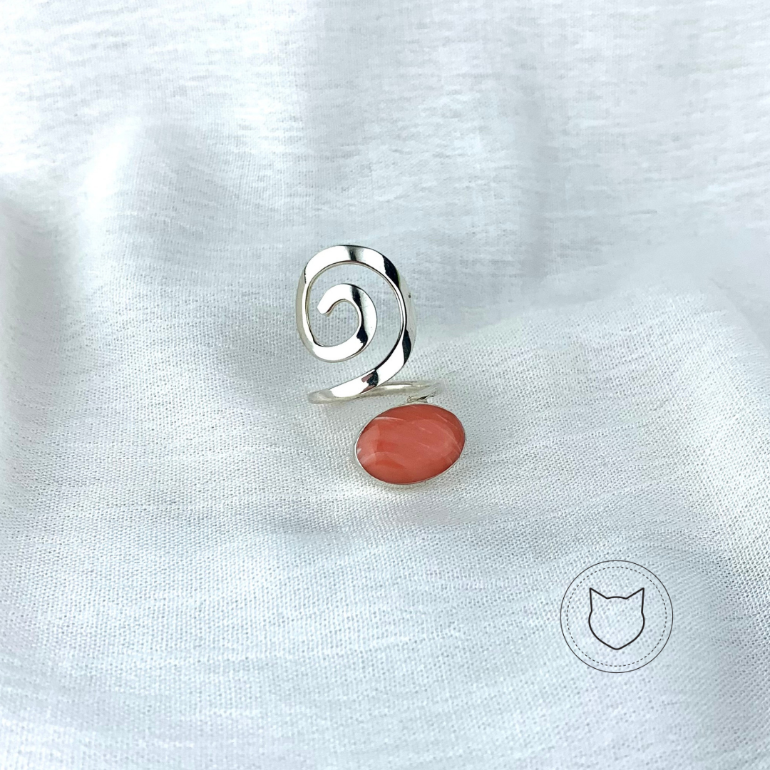 ANILLO DE PLATA 925 Y COLOR ROSA CORAL AN0129M