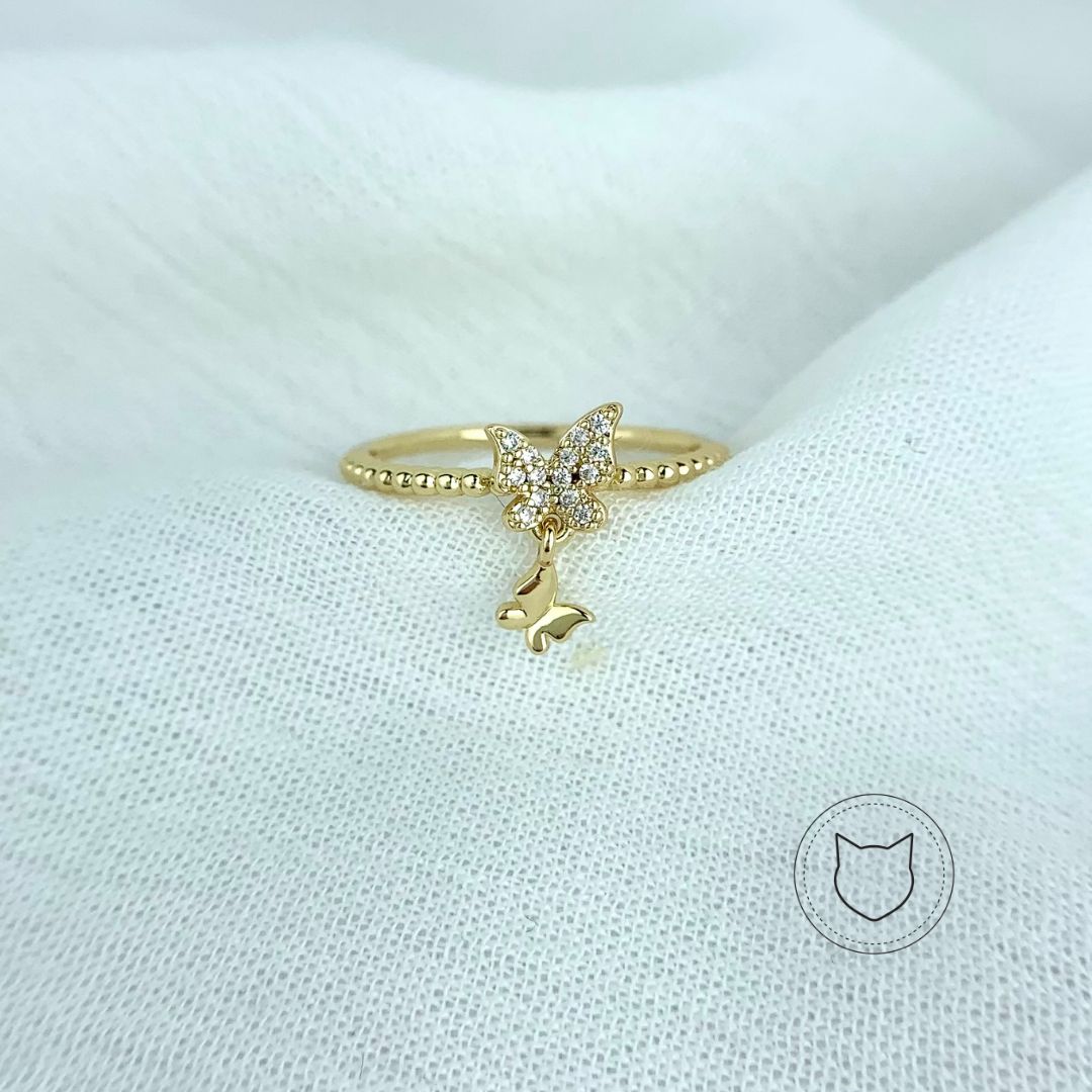 ANILLO DE BAÑO DE ORO Y CRISTALES TALLA 8 AN3146G32