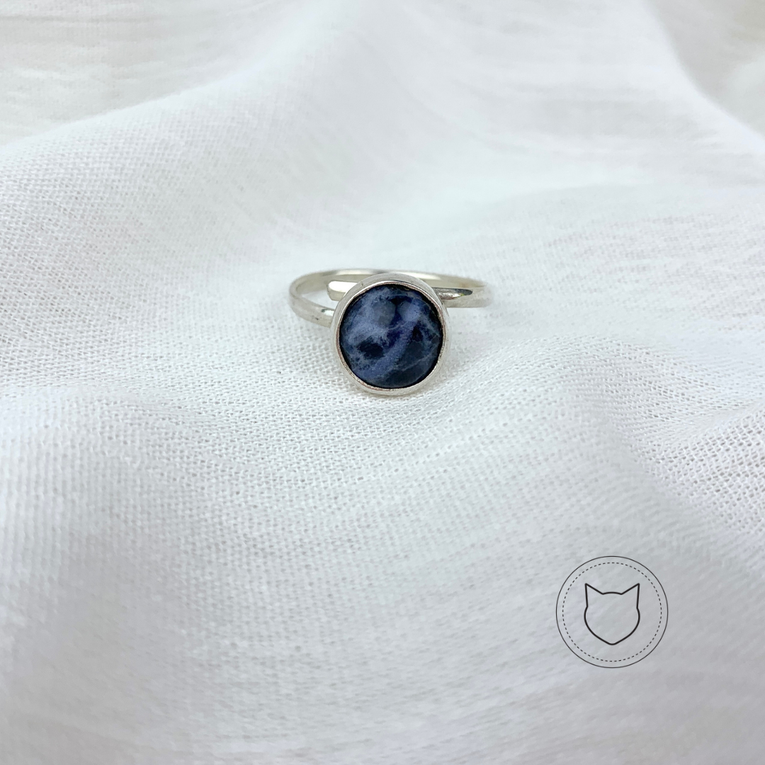 ANILLO DE PLATA 925 Y SODALITA TALLA AJUSTABLE AN0917M44