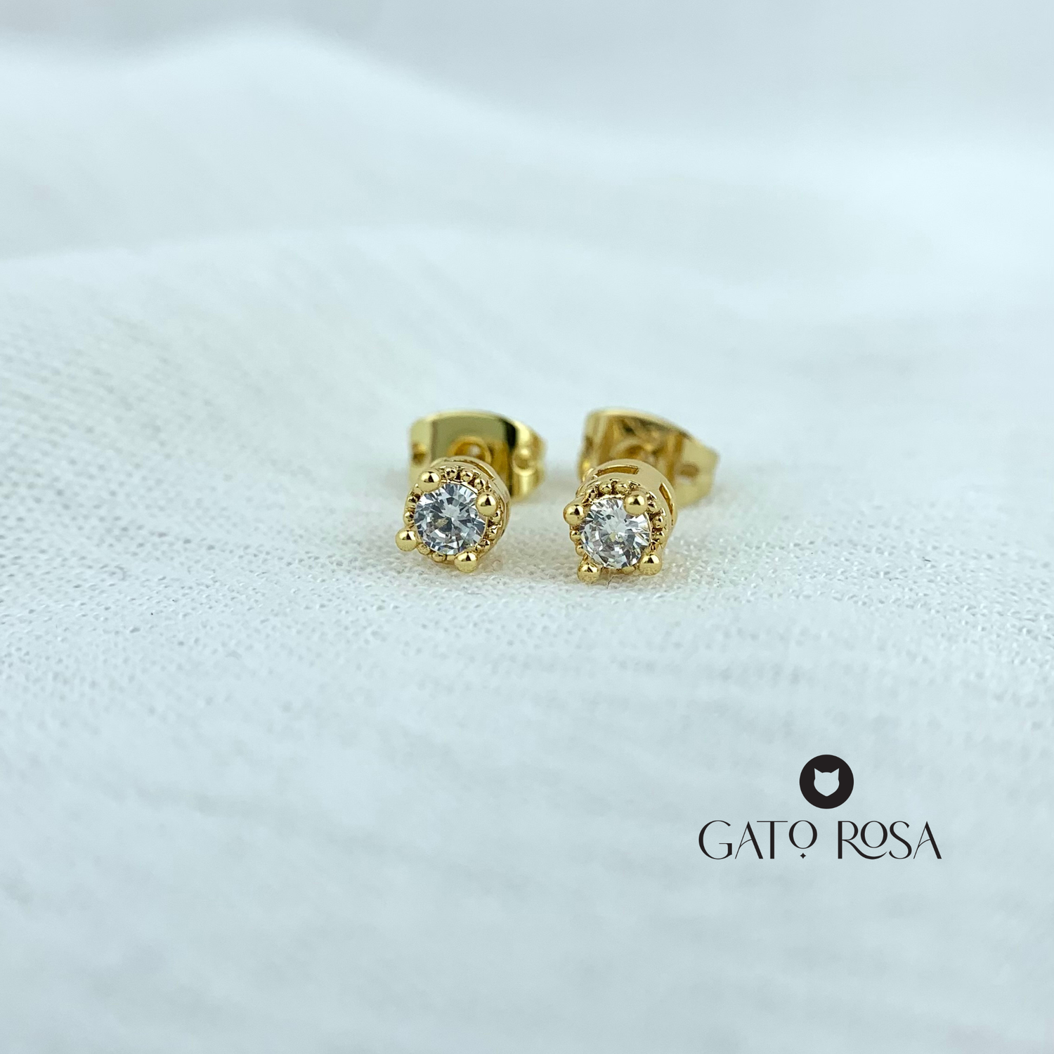 ARETES BAÑO DE ORO CRISTAL AR2489G29