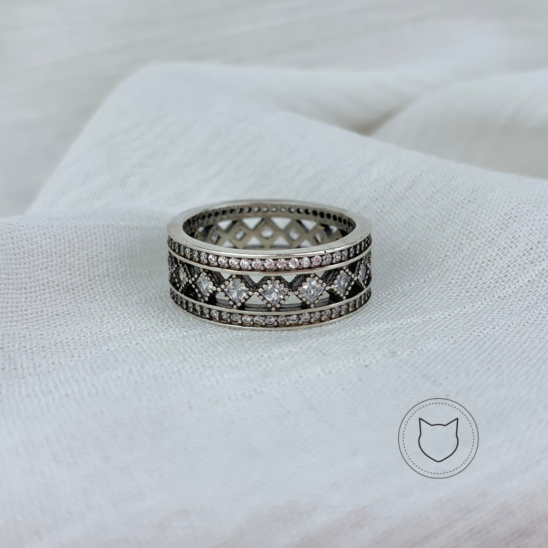 ANILLO DE PLATA 925 Y CRISTALES TALLA 8 AN0792L