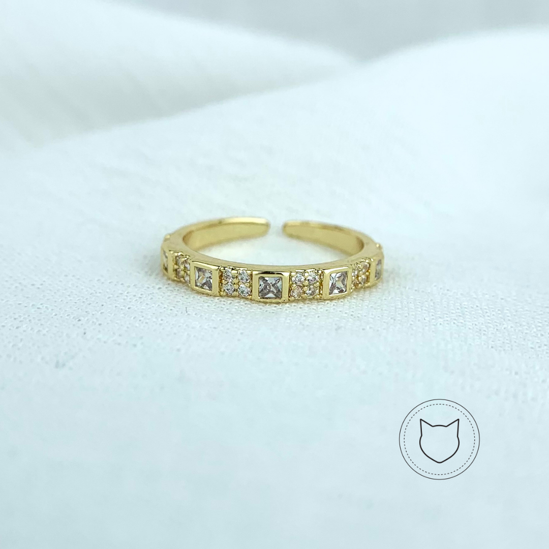 ANILLO DE BAÑO DE ORO Y CRISTALES TALLA AJUSTABLE AN3113G32