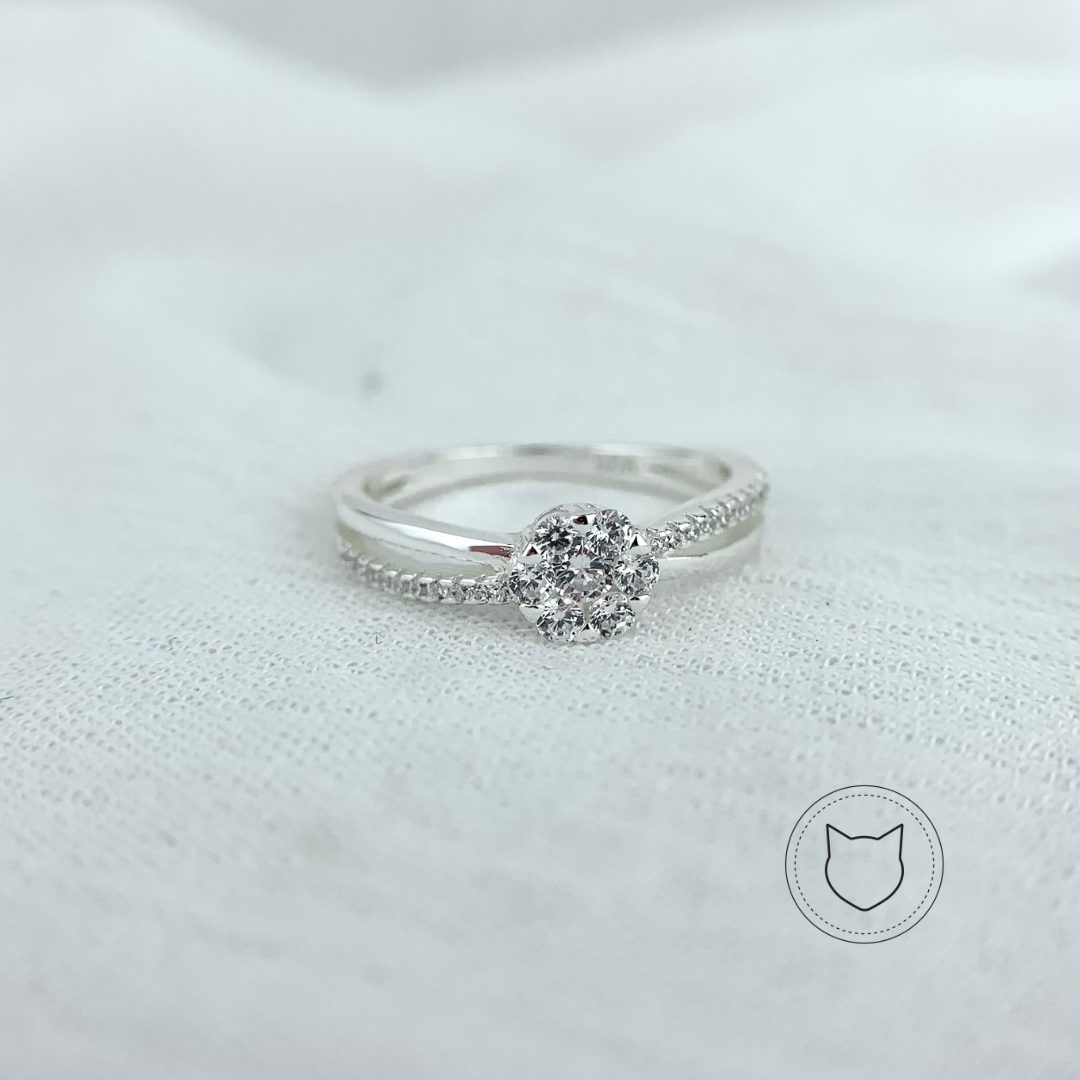 ANILLO DE PLATA 925 Y CRISTALES TALLA 7 AN3171L25