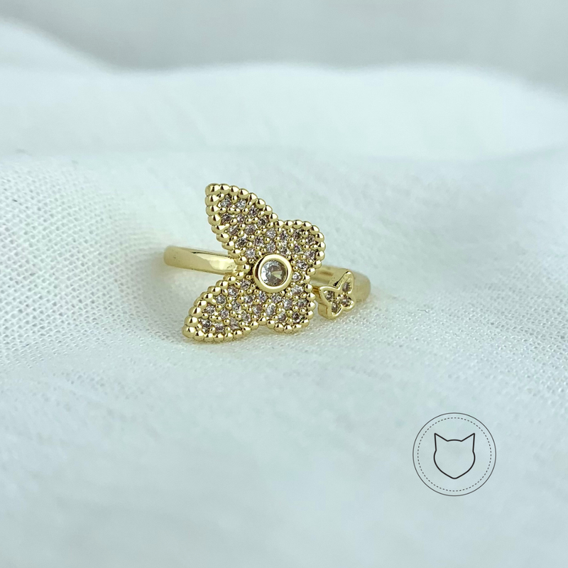 ANILLO DE BAÑO DE ORO Y CRISTALES TALLA AJUSTABLE AN3030G37