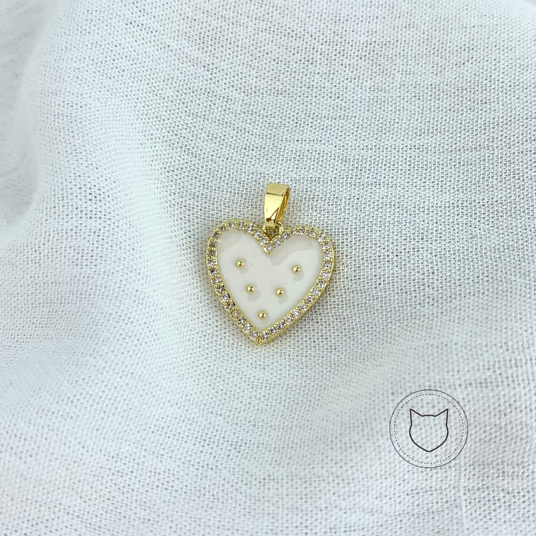 DIJE DE BAÑO DE ORO Y CRISTALES CORAZÓN DI0646G43