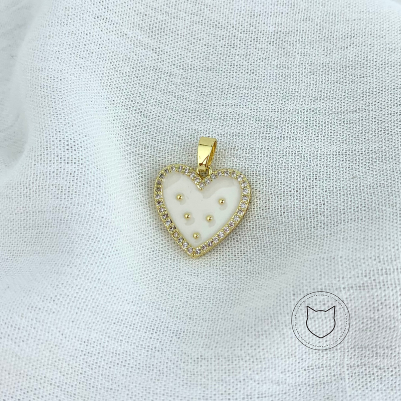 DIJE DE BAÑO DE ORO Y CRISTALES CORAZÓN DI0646G43