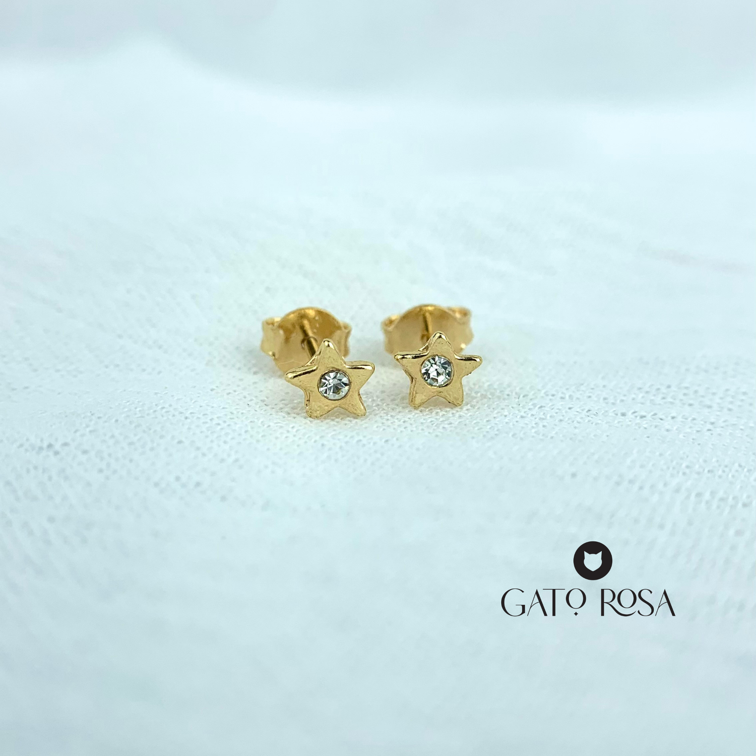 ARETES BAÑO DE ORO ESTRELLA CHISPA AR2408G35