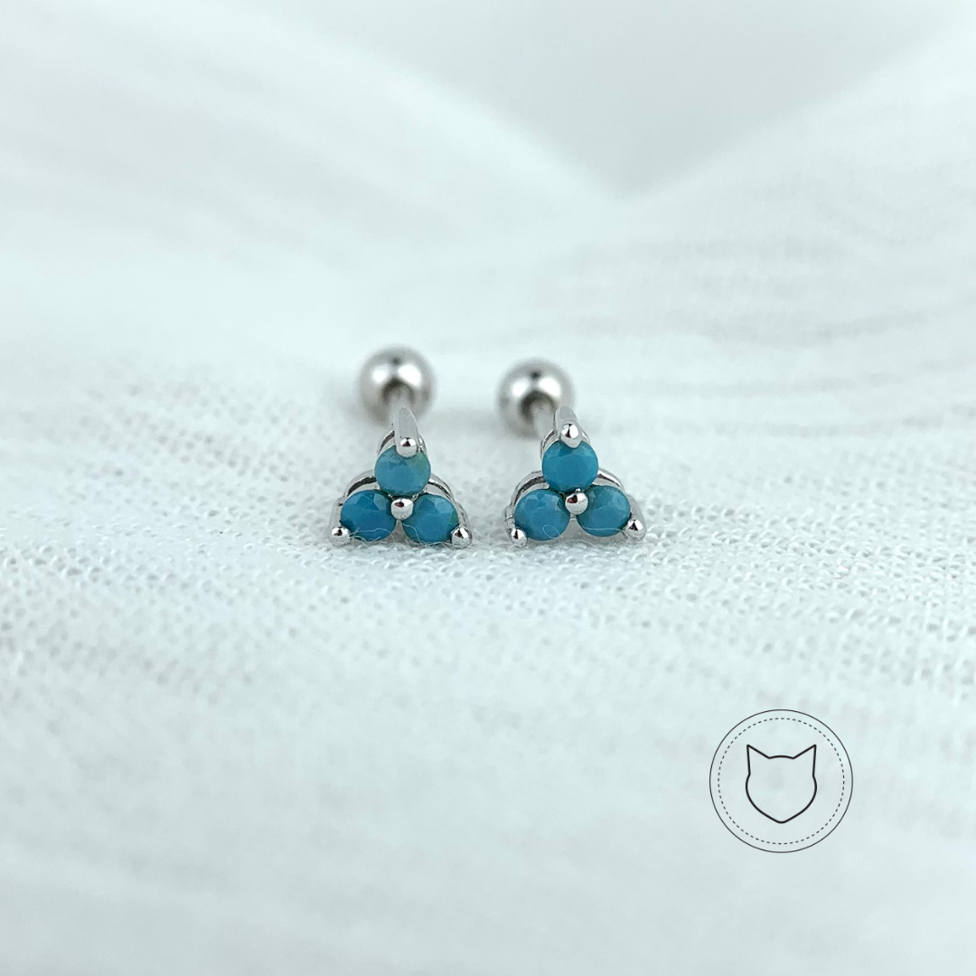 ARETES DE PLATA 925 RODINADA Y CRISTALES AB0365L25