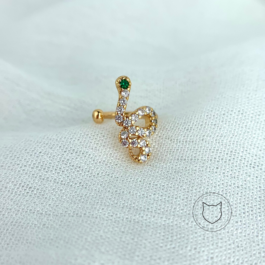 EARCUFF DE BA�O DE ORO Y CRISTALES EA0526G30