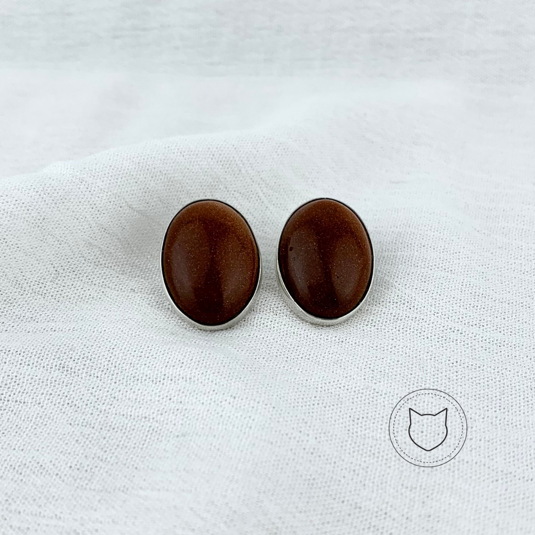 ARETES DE PLATA 925 Y GOLDSTONE AR0249M