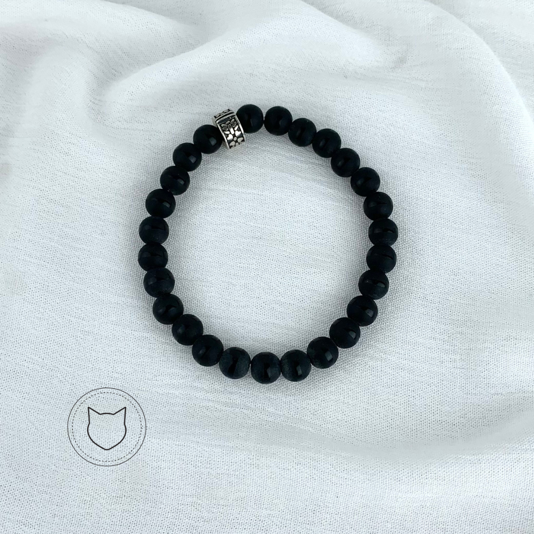 PULSERA DE PLATA 925 Y ÓNIX MATE PU1540F40