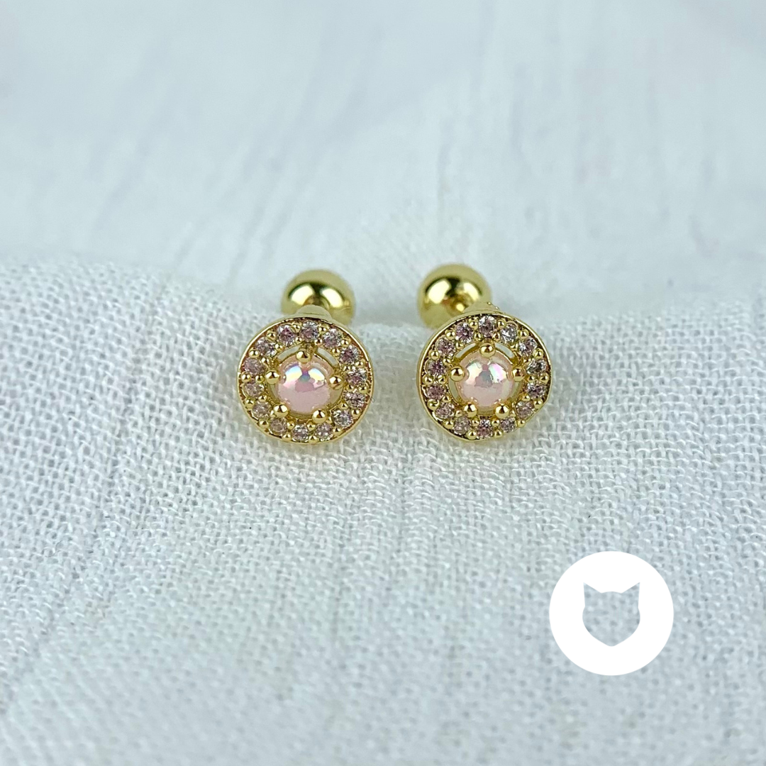 ARETES DE BAÑO DE ORO Y CRISTALES AB0430G30