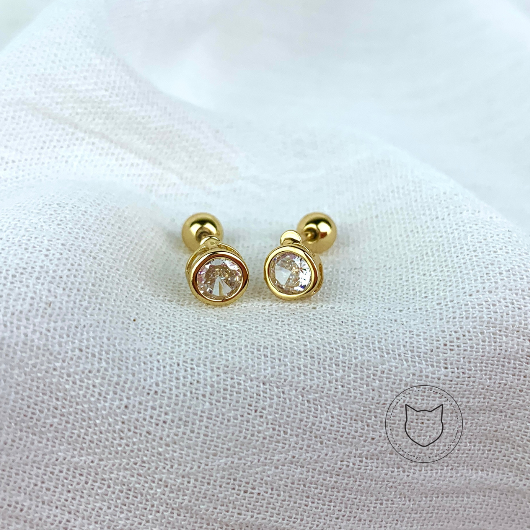 ARETES DE BAÑO DE ORO Y CRISTAL AB0080G27