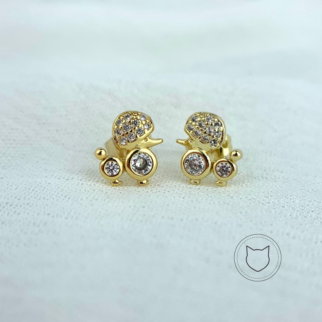 ARETES DE BAÑO DE ORO Y CRISTALES AR2378G32