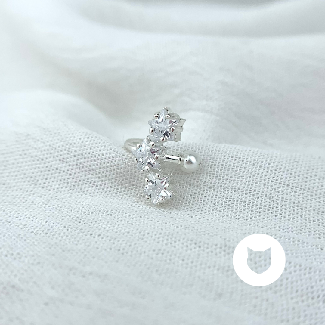 EARCUFF DE PLATA 925 Y CRISTALES EA0600L25