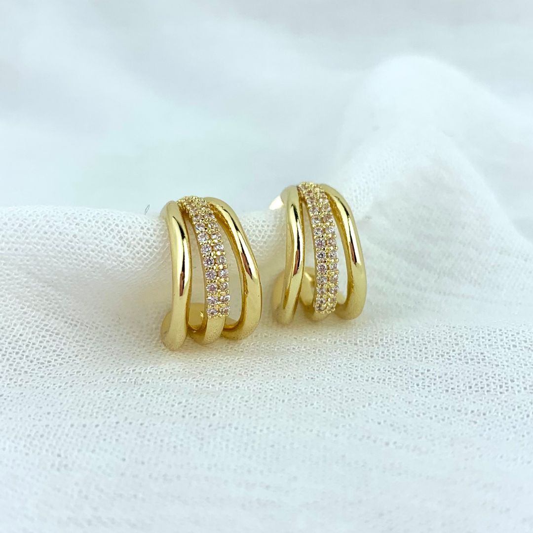 ARGOLLAS DE BAÑO DE ORO Y CRISTALES AG1302G31