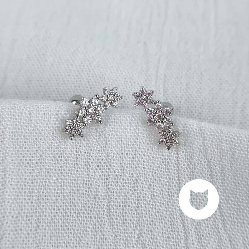 ARETES DE PLATA 925 RODINADA Y CRISTALES AB0416L25