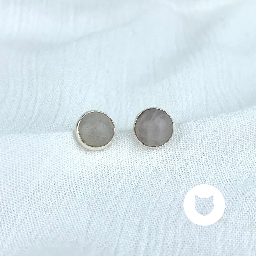 ARETES PLATA 925 Y CUARZO ROSA AR2533M38